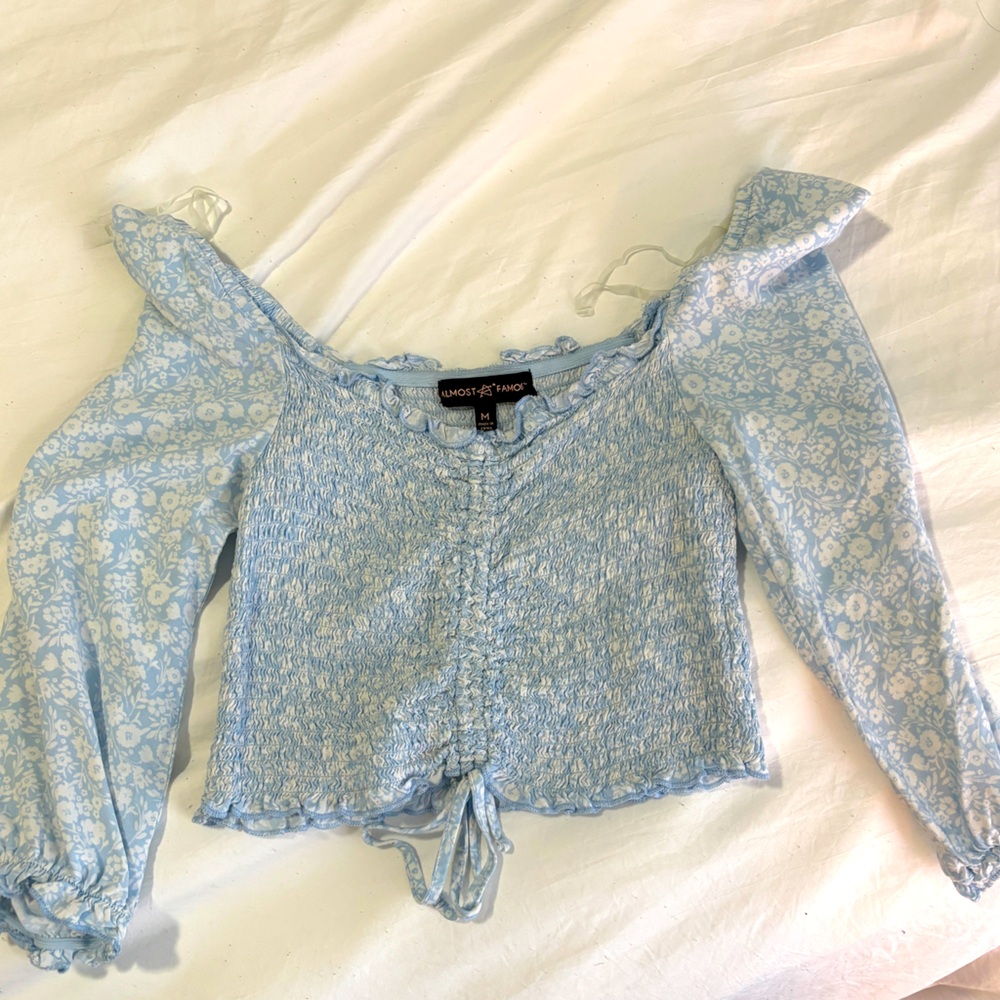 Floral off shoulder crop top